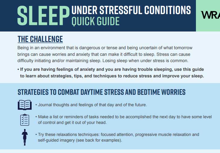 SLEEP UNDER STRESSFUL CONDITIONS